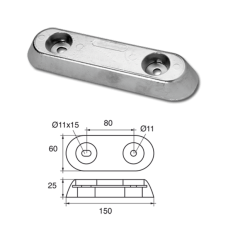 ΑΝΟΔΙΟ VETUS 2.4KG 250X65X28MM